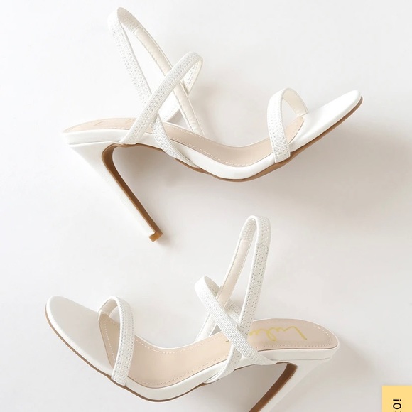 Lulu's Babie White Strappy Heel Sandals - Picture 3 of 3
